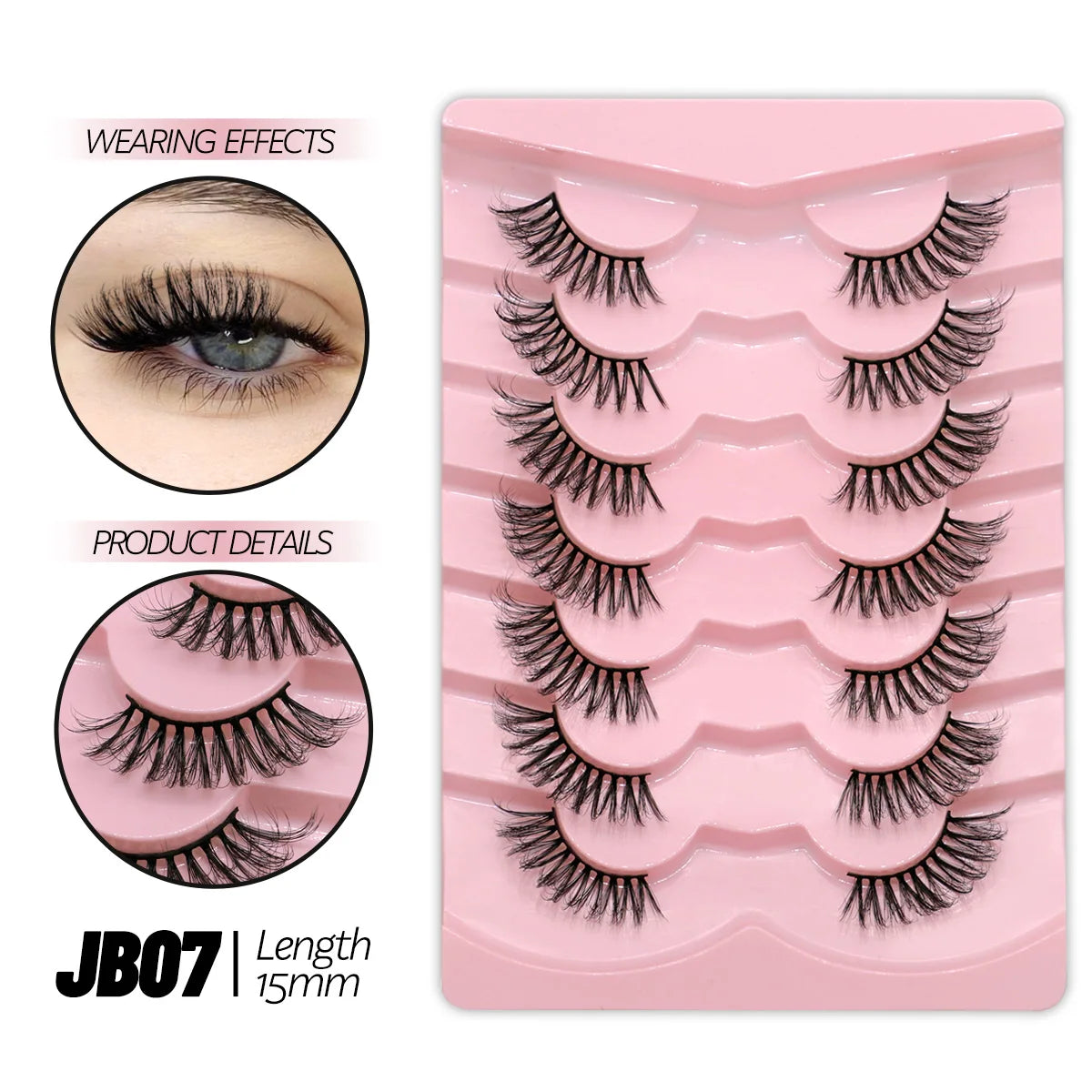 Half Lashes 5/7/10 Pairs Half Lashes Soft Natural Cat Eye Lashes Makeup Tool Fake Eyelashes Extension Fluffy Faux Cils