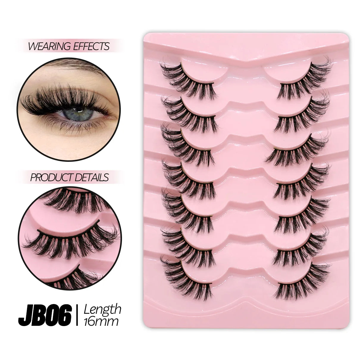 Half Lashes 5/7/10 Pairs Half Lashes Soft Natural Cat Eye Lashes Makeup Tool Fake Eyelashes Extension Fluffy Faux Cils