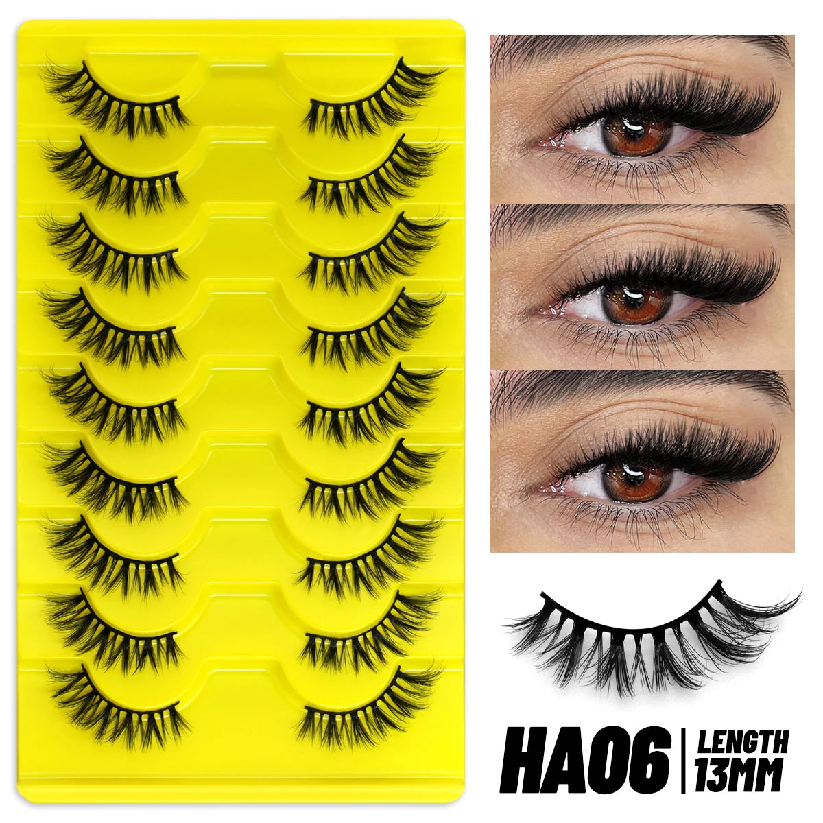 Half Lashes 5/7/10 Pairs Half Lashes Soft Natural Cat Eye Lashes Makeup Tool Fake Eyelashes Extension Fluffy Faux Cils