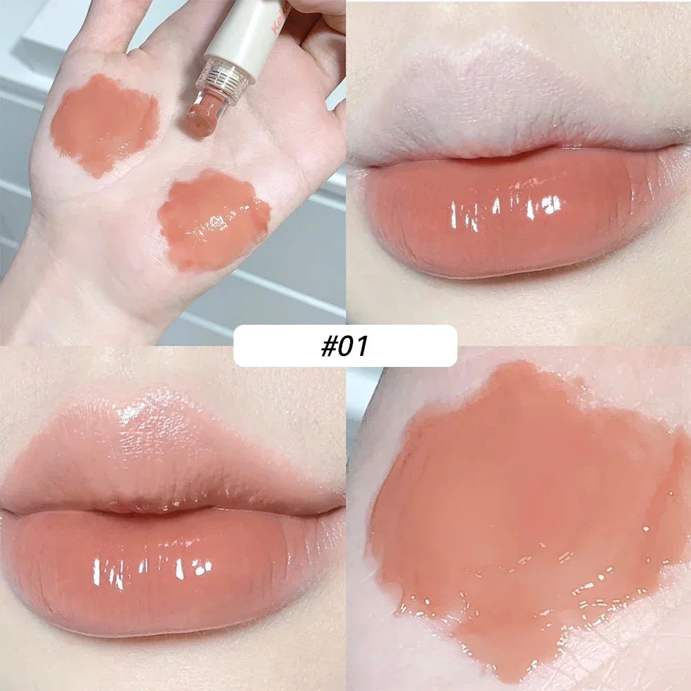 Plumping Jelly Lip Gloss Lasting Moisturizing Transparent Lip Oil Water Light Mirror Liquid Lipstick Women Lips Makeup Cosmetics