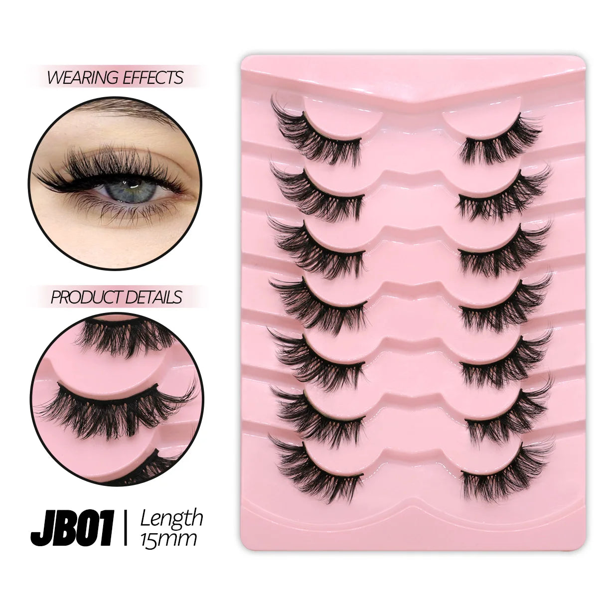 Half Lashes 5/7/10 Pairs Half Lashes Soft Natural Cat Eye Lashes Makeup Tool Fake Eyelashes Extension Fluffy Faux Cils