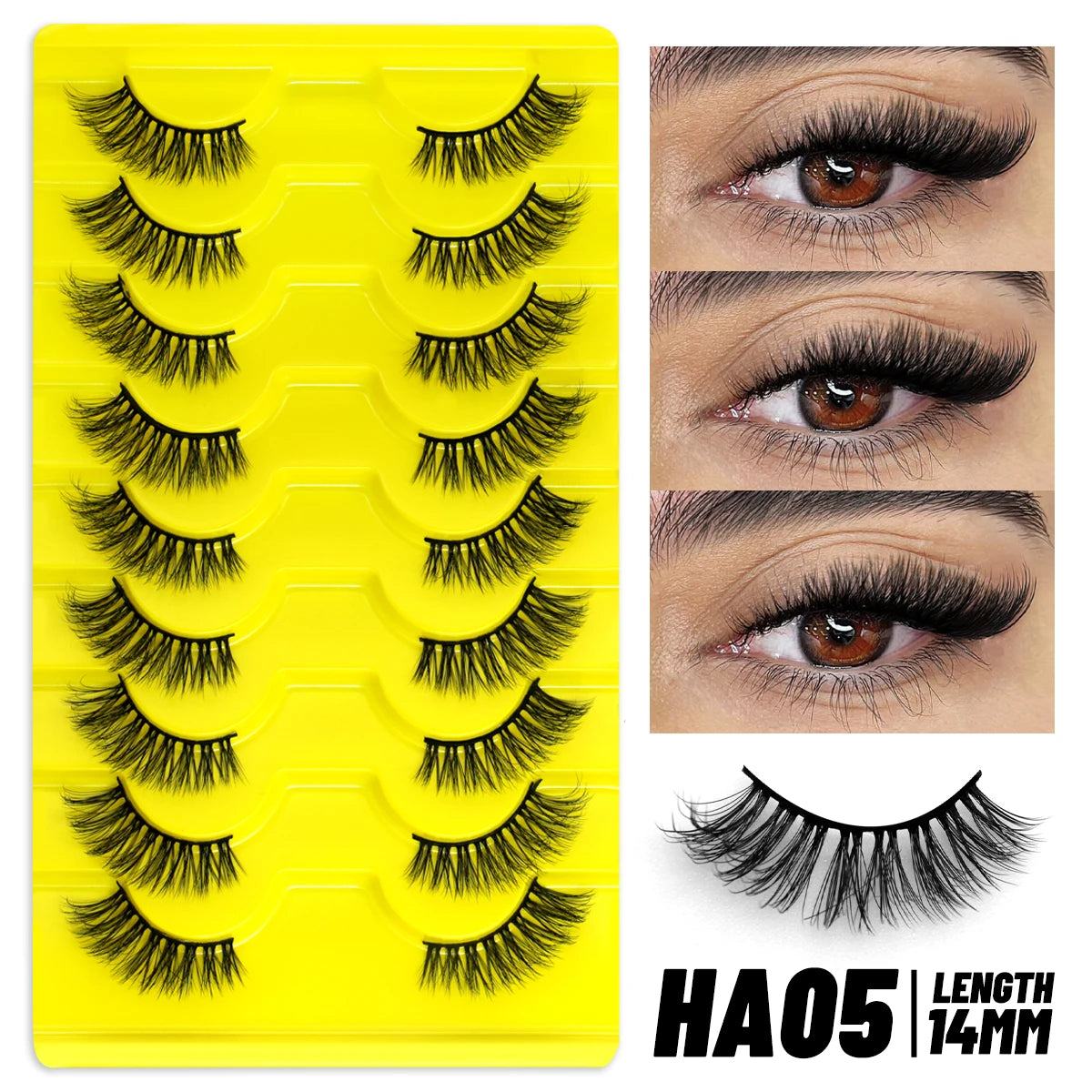 Half Lashes 5/7/10 Pairs Half Lashes Soft Natural Cat Eye Lashes Makeup Tool Fake Eyelashes Extension Fluffy Faux Cils