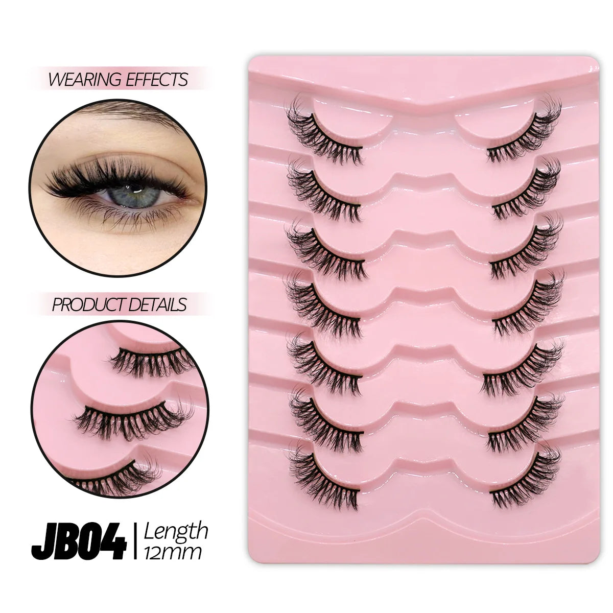 Half Lashes 5/7/10 Pairs Half Lashes Soft Natural Cat Eye Lashes Makeup Tool Fake Eyelashes Extension Fluffy Faux Cils