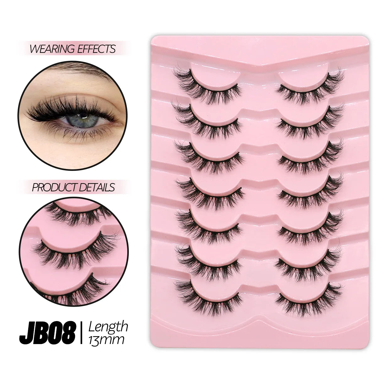 Half Lashes 5/7/10 Pairs Half Lashes Soft Natural Cat Eye Lashes Makeup Tool Fake Eyelashes Extension Fluffy Faux Cils