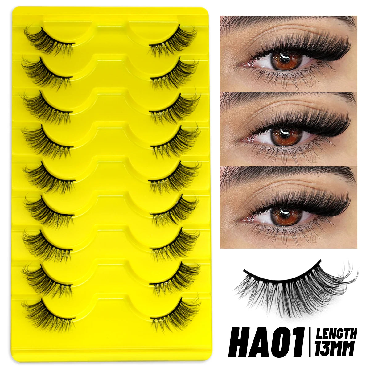 Half Lashes 5/7/10 Pairs Half Lashes Soft Natural Cat Eye Lashes Makeup Tool Fake Eyelashes Extension Fluffy Faux Cils