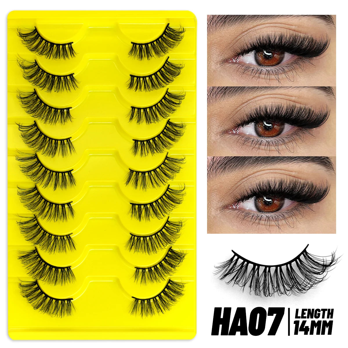 Half Lashes 5/7/10 Pairs Half Lashes Soft Natural Cat Eye Lashes Makeup Tool Fake Eyelashes Extension Fluffy Faux Cils