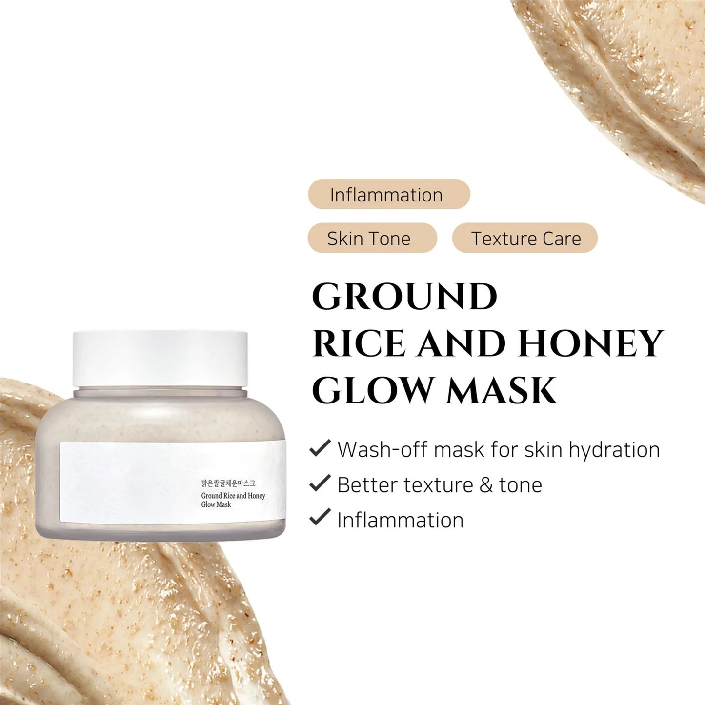 Ground Rice and Glow Pore Sebum Care for Dry Sensitive Skin Korean Skin Care 150Ml