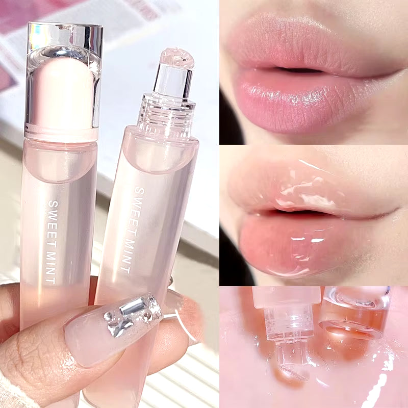 Plumping Jelly Lip Gloss Lasting Moisturizing Transparent Lip Oil Water Light Mirror Liquid Lipstick Women Lips Makeup Cosmetics