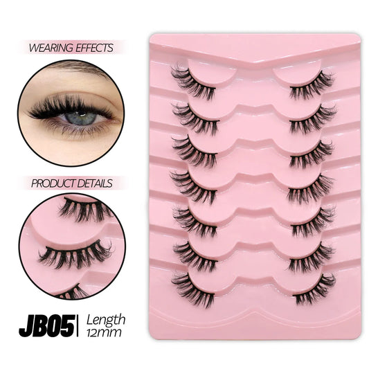 Half Lashes 5/7/10 Pairs Half Lashes Soft Natural Cat Eye Lashes Makeup Tool Fake Eyelashes Extension Fluffy Faux Cils